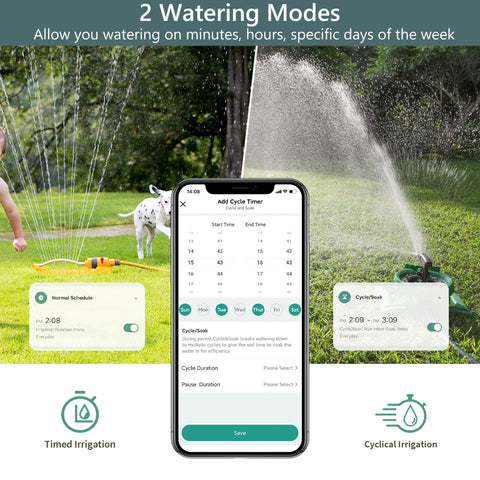 WiFi Water Timer for Garden Hose, Diivoo Smart Sprinkler Irrigation Timer with Hub（Blue）