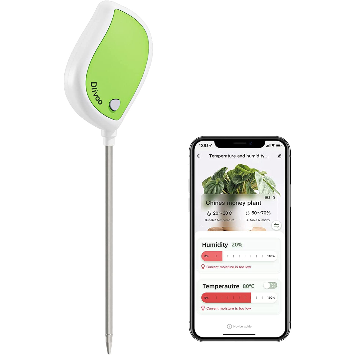 Light, Temperature, Humidity Meter for Houseplants