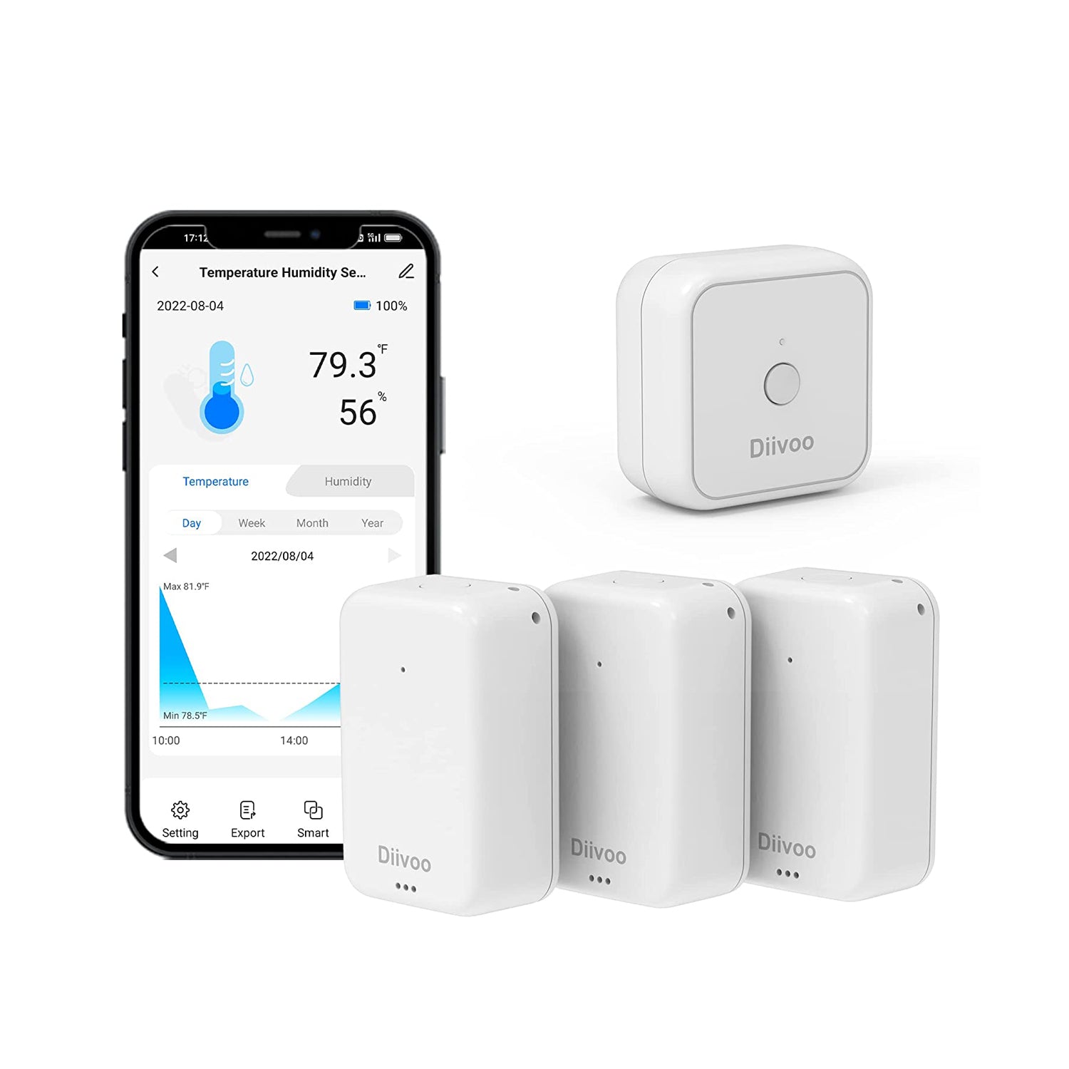 Diivoo Remote Thermometer Compatible with Alexa